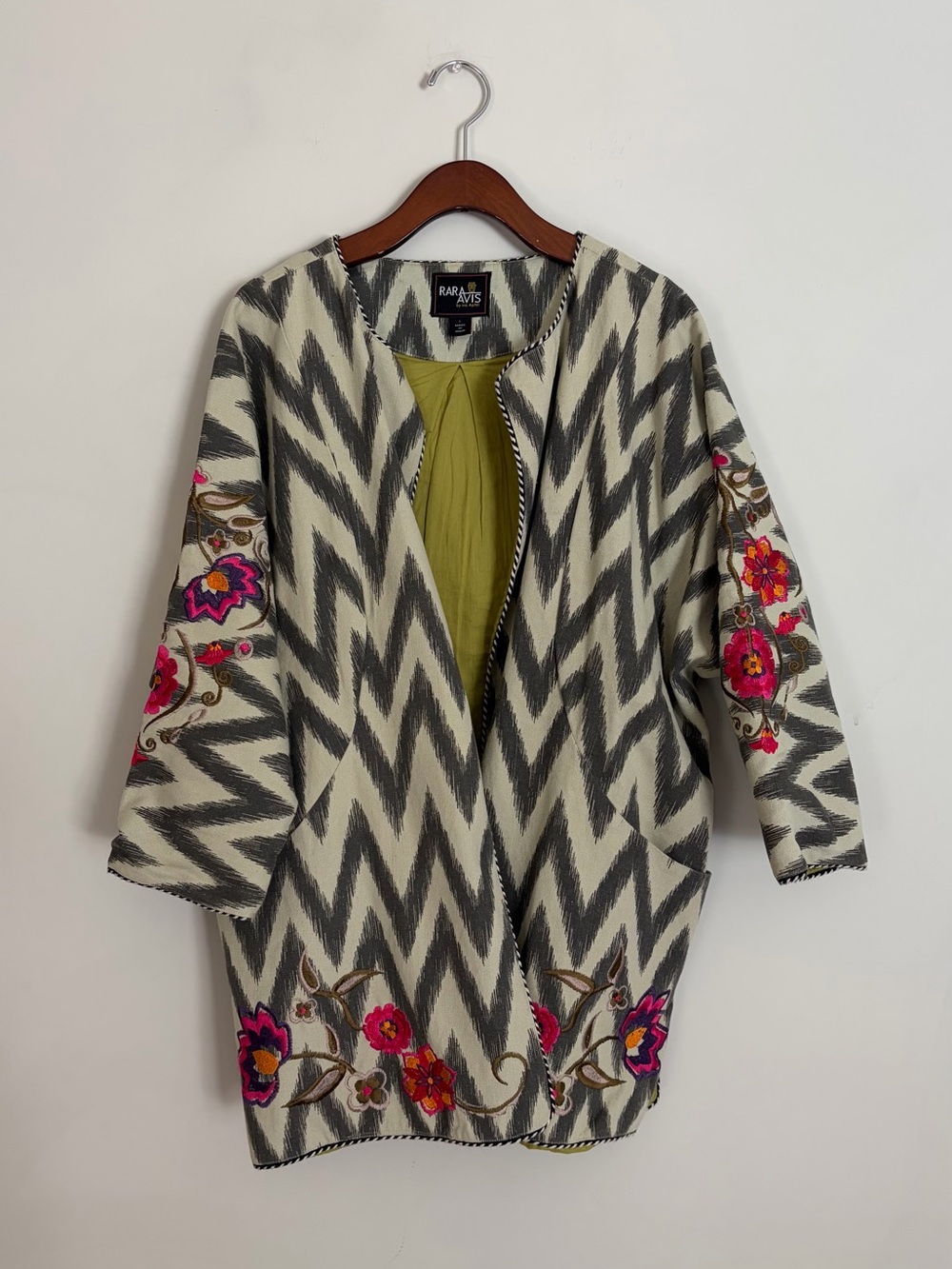 Rara Avis by Iris Apfel ikat shrug jacket size L